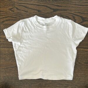 Hollister White Cropped T-Shirt